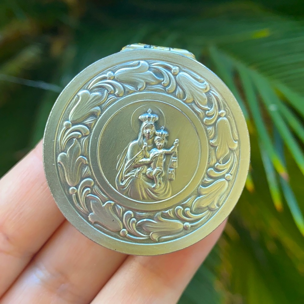 Vintage Silver Rosary Box